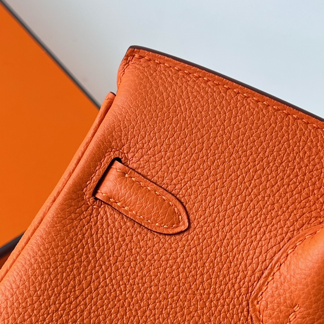 에르메스 버킨백25 오렌지 은장 토고가죽